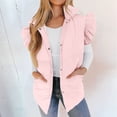 thumbnail image 1 of Women's Vests Ruffle Sleeve Winter Button Down Padded Gilet With Pockets Womens plus Vest Jackets Sleeveless Duster Leather Jacket Womens Vest Suit Vest Ladies Teal Vest for Women Womens Vests Fashion, 1 of 4