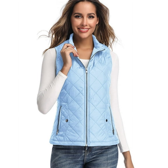 Women's Vests Zip up Quilted Padded Lightweight Vest for Women