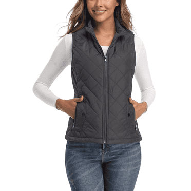 Women's Vests Zip up Quilted Padded Lightweight Vest for Women