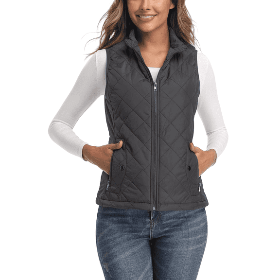 Women's Vests Zip up Quilted Padded Lightweight Vest for Women