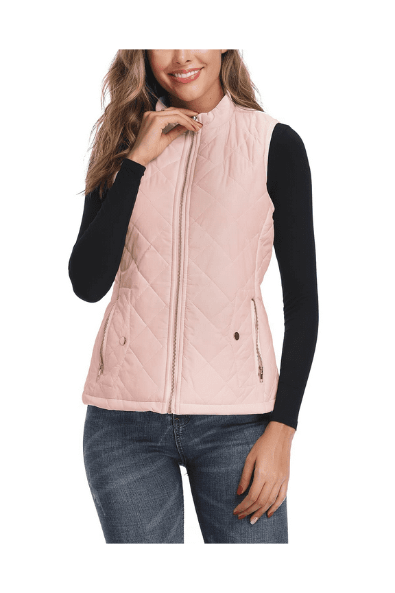Women's Vests Zip up Quilted Padded Lightweight Vest for Women