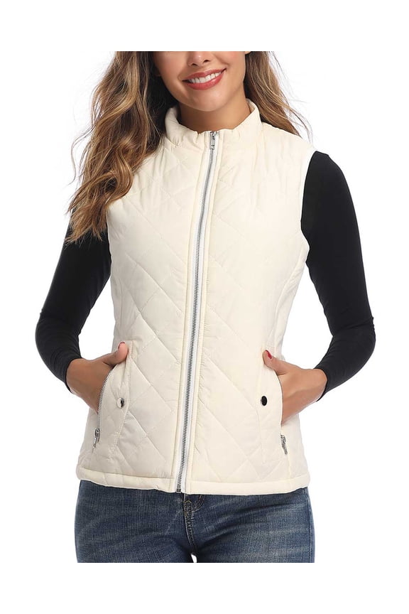 Women's Vests Zip up Quilted Padded Lightweight Vest for Women