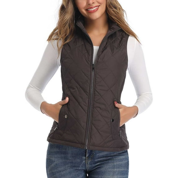 Women's Vests Zip up Quilted Padded Lightweight Vest for Women
