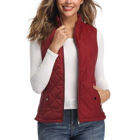 Women's Vests Zip up Quilted Padded Lightweight Vest for Women