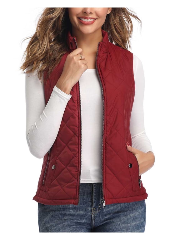 Women's Vests Zip up Quilted Padded Lightweight Vest for Women