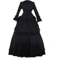 thumbnail image 1 of Women's Victorian Black Bustle Dress Gothic Bustle Gown Medieval Vintage Steampunk Ball Gown, 1 of 6