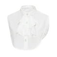 thumbnail image 1 of Women's Victorian Faux Collar Ruffled Front Detachable Blouse False Collar Button Down Half Shirt Layering Crop Top, 1 of 9
