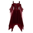 thumbnail image 1 of Women's Victorian Halloween Costume Dress, Off Shoulder Chiffon Gown with Butterfly Sleeves, Asymmetrical Hem Gothic Party Outfit for Renaissance Cosplay, Costume Parties and Holiday Events, 1 of 4