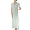 thumbnail image 1 of Women's Victorian Nightgown Princess Old Fashioned Long Sleepwear Pajama Dress Short / Long Sleeve Comfy V Neck Low Back Lace Billowy Blue Large, 1 of 1