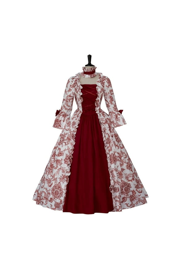 Women's Victorian Rococo Dress Inspiration Maiden Costume Rococo Floral Dress