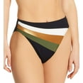 thumbnail image 1 of Women's Vince Camuto V02727 Gold Shimmer Blocked High Leg Swim Bottom (Black XS), 1 of 4
