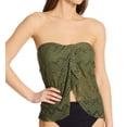 thumbnail image 1 of Women's Vince Camuto V90516 Crochet Lace Draped Bandini Swim Top (Safari Green L), 1 of 4