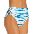 thumbnail image 1 of Women's Vince Camuto V92715 Tie Dye Side Laced High Leg Bikini Swim Bottom (Azure L), Female, 1 of 3