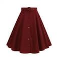 thumbnail image 1 of Women's Vintage 1950s Cocktail Skirt Dress A Line Swing Dress Red L, 1 of 6