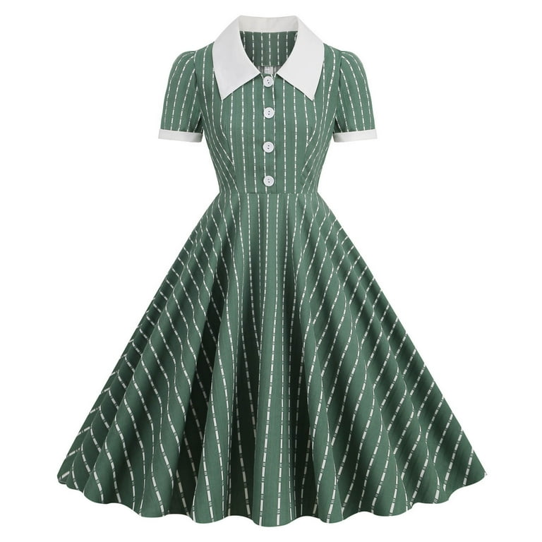 Jiyugala Summer Savings Clearance Women s Vintage 1950s Dress Retro Polka Dot 50s 60s Halter Dress Hepburn Cocktail Swing Party Dresses Gowns Size