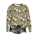 thumbnail image 1 of Women’s Vintage Animal Graphic Ugly Christmas Sweater Long Sleeve Crewneck Pullover Soft Cute Holiday Sweatshirt Casual Festive Top with Playful Xmas Print for Party Wear, 1 of 5