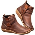thumbnail image 1 of Women's Vintage Ankle Boots, Ankle Boots for Women Fashion Lace Up Booties Casual Side Zipper Booties Cozy Walking Flat Shoes for Spring Fall Winter Outdoor Walking Boots, 1 of 5