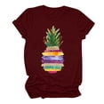 thumbnail image 1 of Women's Vintage Beach Style Basic T-Shirts Short Sleeve Tunic Tops Loose Fit Flowy Summer Clothes for Teen Girls Y2K Tops Dressy Casual Fashion Round Neck Blouse Sunset Graphic Tees Wine T Shirts M, 1 of 3