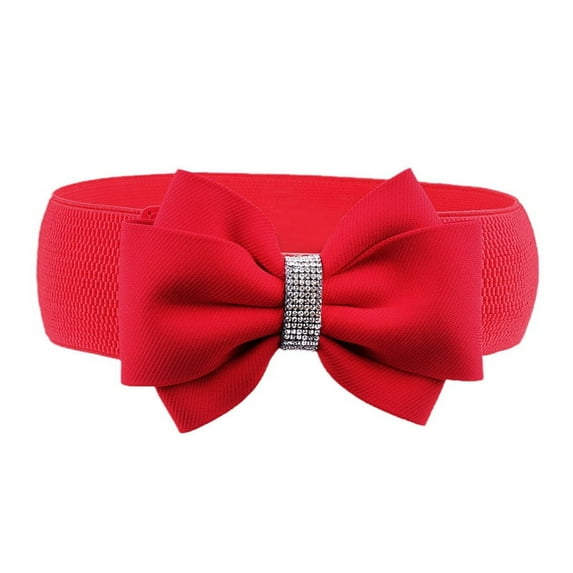 Women's Vintage Bowknot Wide Elastic Stretchy Cinch Belt