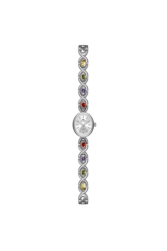 Women’s Vintage Bracelet Watch, Colorful Crystal Watches for Women, Small Face Quartz Watch with Stainless Steel Bracelet Band, Water Resistant Jewelry Wrist Watch, Gold Silver Gift Watch for Women
