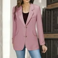 thumbnail image 1 of Women's Vintage British Style Blazer - Single Breasted Long Sleeve Loose Fit Elegant Jacket for Work Casual Office Wear Pink, 1 of 10