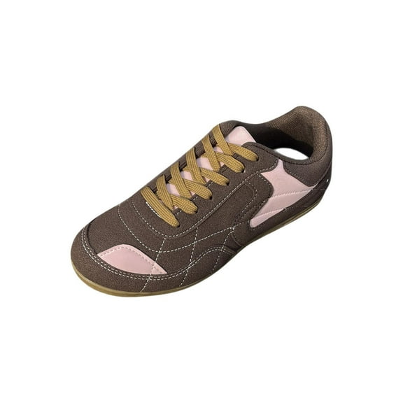 Women's Vintage Brown Sneakers for Spring/Autumn, Lightweight Flat Shoes for Fashionable Casual Training - Ladies Retro Footwear Brown Women Sandal