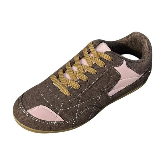 Women's Vintage Brown Sneakers for Spring/Autumn, Lightweight Flat Shoes for Fashionable Casual Training - Ladies Retro Footwear Brown Women Sandal