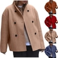 thumbnail image 1 of Women's Vintage Brown Tweed Jacket Coats Blazers, Solid Color Winter Warm Outerwear, Casual Daily Wear Work Office Travel Fashion Essential Gift for Women | Aestivo,Yellow L, 1 of 9