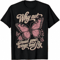 thumbnail image 1 of Women's Vintage Butterfly Graphic T-Shirt, Floral Inspirational Quote "Spread Your Wings and Fly" Short Sleeve Casual Crew Neck Tee, 1 of 6