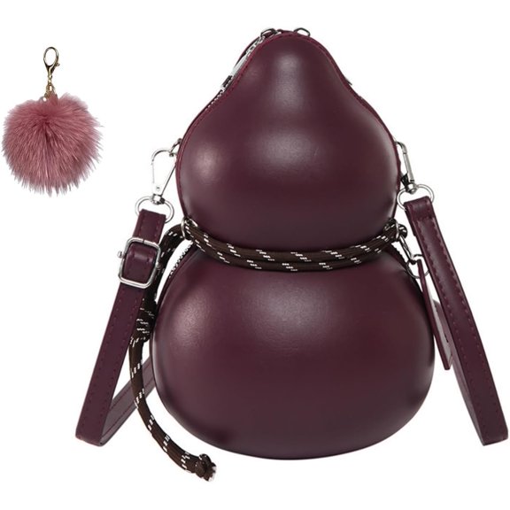 Women's Vintage Calabash Shape Shoulder Bag,Large Capacity Versatile Crossbody Bag,Fashion Casual PU Leather Small Satchel