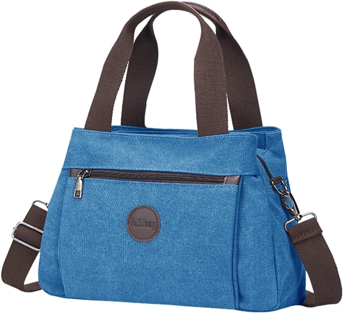 Women's Vintage Canvas Hobo Handbags Work Shoulder Crossbody Bag Tote Purses Multi-pocket Handbags