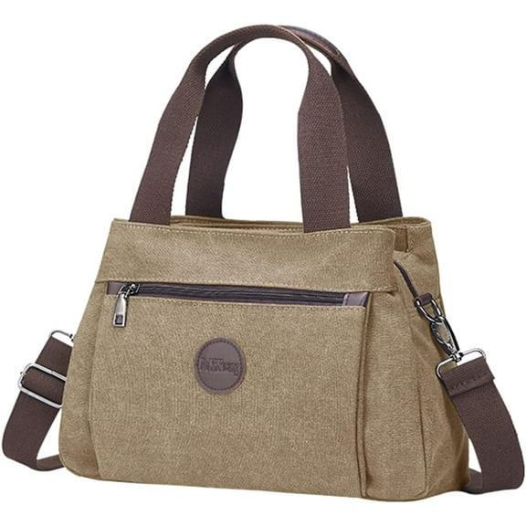 Women's Vintage Canvas Hobo Handbags Work Shoulder Crossbody Bag Tote Purses Multi-pocket Handbags