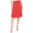 thumbnail image 1 of Women's Vintage Casual A-Line Printed High Waist Bow Tie Belted Knee-Length Midi Skirt, 1 of 6