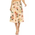 thumbnail image 1 of Women's Vintage Casual A-Line Printed High Waist Bow Tie Belted Knee-Length Midi Skirt, 1 of 6