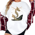thumbnail image 1 of Women's Vintage Celestial Mermaid Graphic T Shirt Mystical Ocean Starry Night Print Casual Short Sleeve Round Neck Top White S-5XL, 1 of 5