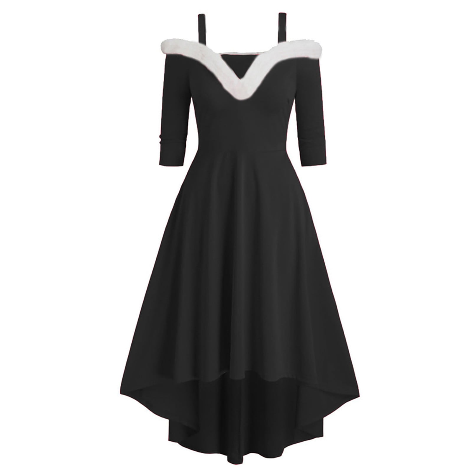 Women's Vintage Christmas Prom Dress Retro off Shoulder Half