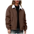 thumbnail image 1 of Women's Vintage Corduroy Sherpa Lined Jacket - Oversized Full-Zip Winter Parka, Soft Fleece-Lined Trucker Jacket with Lapel Collar, 1 of 7