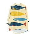 thumbnail image 1 of Women's Vintage Distressed Shirts Fish Printed Blouse with Lapel Loose Fit Button-Up Pullover Chest Pocket Long Sleeves Trendy Tunic Length Top for 2025 Autumn Casual Outfits, 1 of 5