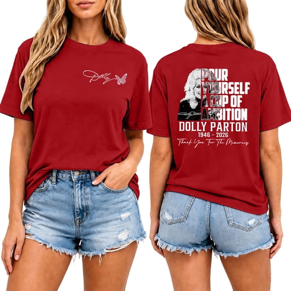 Women's Vintage Dolly Shirt Parton Memorial T-Shirt Fashion Country Music Legend Graphic Tees Tshirt Tops Short Sleeve Casual T Shirts,S
