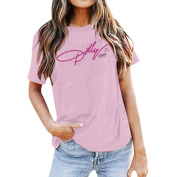 Women's Vintage Dolly Shirts Parton Memorial T-Shirt Crewneck Short Sleeve T Shirts Casual Country Music Shirt Tops Fashion Graphic Tees Tshirt XXXL