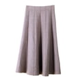 thumbnail image 1 of Women's Vintage Elastic Waist A-Line Knitted Long Skirt Flared Swing Maxi Skirt for Women Skirts for Women, 1 of 5