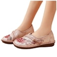 thumbnail image 1 of Women's Vintage Embroidered Mary Jane Ballet Flats Flower Wide Casual Wedge Low Heels Slip on Walking Shoes, 1 of 6