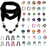 QOLATI Clearance Under $10.00 Women's Vintage Ethnic Scarf Necklace Bohemian Alloy Petaled Pendant Jewelry Gift Soft Winter Neck Wrap Scarves