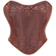 thumbnail image 1 of Women's Vintage Floral Corset Waist Cincher Strapless Fishbone Curved Hem Hourglass Shaper Renaissance Halloween Tops Coffee XL, 1 of 5
