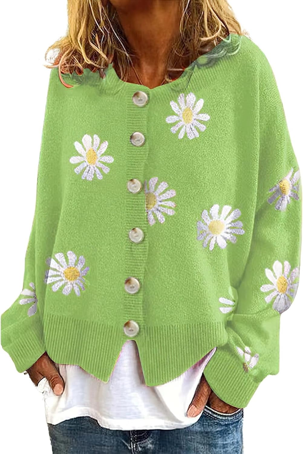 Women's Vintage Floral Crop Cardigan Sweather Artistic Aesthetic