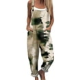 thumbnail image 1 of Women's Vintage Floral Overalls, Cotton Boho Casual Floral Bib Jumpsuit, Summer Baggy Adjustable Strap Romper, Adjustable Strap Casual Overall Pants with Pockets, Beach Vacation,PurpleS, 1 of 6