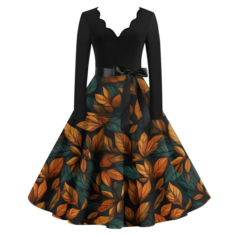 Elegant Floral With Belt V Neck A Line Dresses Elegant Floral With Belt V Neck A Line Dresses