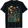 thumbnail image 1 of Women's Vintage Floral Tshirt Boho Wildflower Graphic Shirt Floral Gardening T-Shirt Cute Summer Pure Cotton Tee Tops, 1 of 7