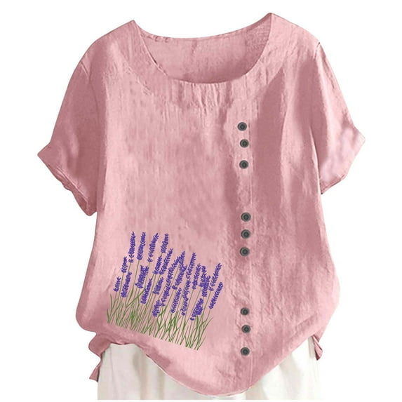 Women's Vintage Flowers Shirt Casual Boho Floral Printed T-Shirt Sunflower Wildflowers Graphic Tees Tops