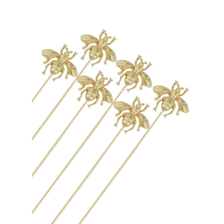 Women's Vintage Golden Bee Hat Pin Long Handle Jewelry Insect Retro Pins  Suitable for hats 6PCS, hair, bags, 6Pin Bee